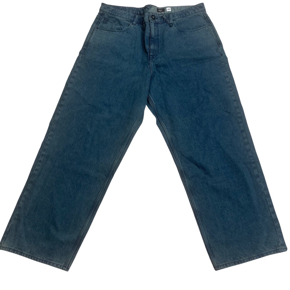 Volcom Billow Loose Fit Jeans Mens 38 x30 Blue Green Baggy Skater Denim  NEW